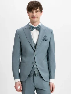 Wilvorst Baukasten-Anzüge|Anzüge<Herren Baukasten-Sakko aus Wolle petrol hellgrau meliert