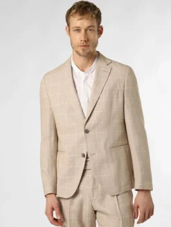 BOSS Anzüge<Herren Baukasten-Sakko mit Leinen-Anteil - Jack-MM-C-233 beige kariert