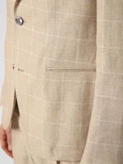 BOSS Anzüge<Herren Baukasten-Sakko mit Leinen-Anteil - Jack-MM-C-233 beige kariert