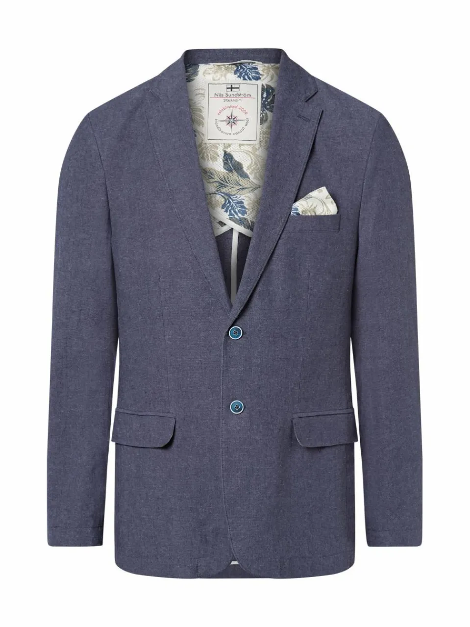 Nils Sundström Baukasten-Anzüge<Herren Baukasten-Sakko mit Leinen-Anteil indigo meliert