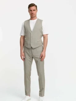 Zuitable Anzüge<Herren Baukasten-Weste - DiWesley beige bedruckt