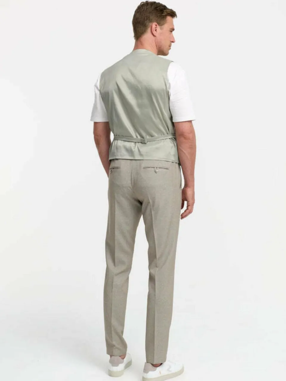 Zuitable Anzüge<Herren Baukasten-Weste - DiWesley beige bedruckt