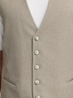 Zuitable Anzüge<Herren Baukasten-Weste - DiWesley beige bedruckt