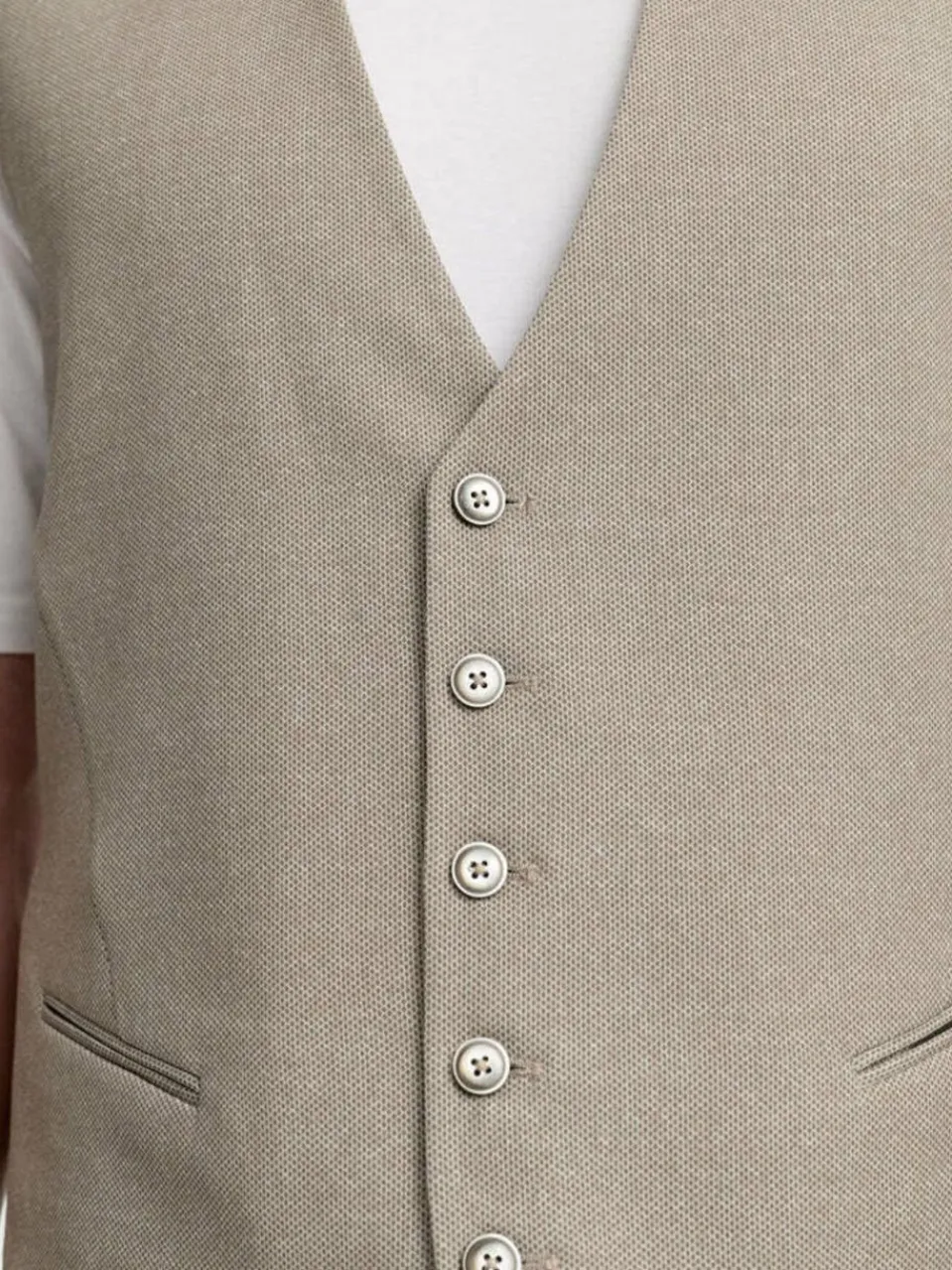 Zuitable Anzüge<Herren Baukasten-Weste - DiWesley beige bedruckt