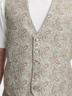 Zuitable Anzüge<Herren Baukasten-Weste - DiWesley beige bedruckt