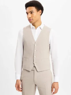 Strellson Baukasten-Anzüge|Anzüge<Herren Baukasten-Weste - Gyl2 beige strukturiert