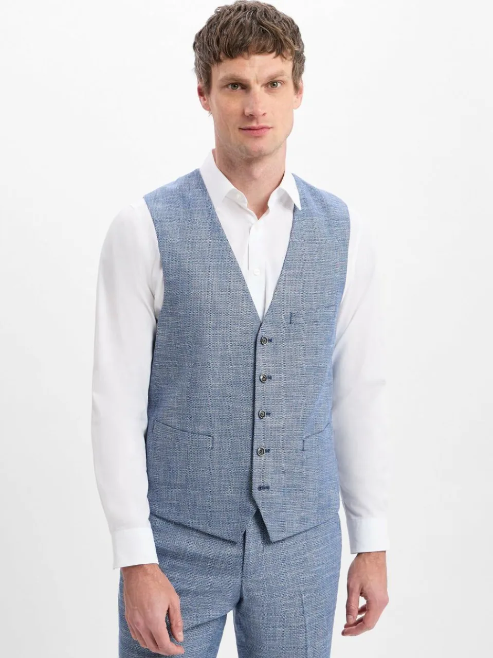 Finshley & Harding Baukasten-Anzüge<Herren Baukasten-Weste - Max indigo gemustert