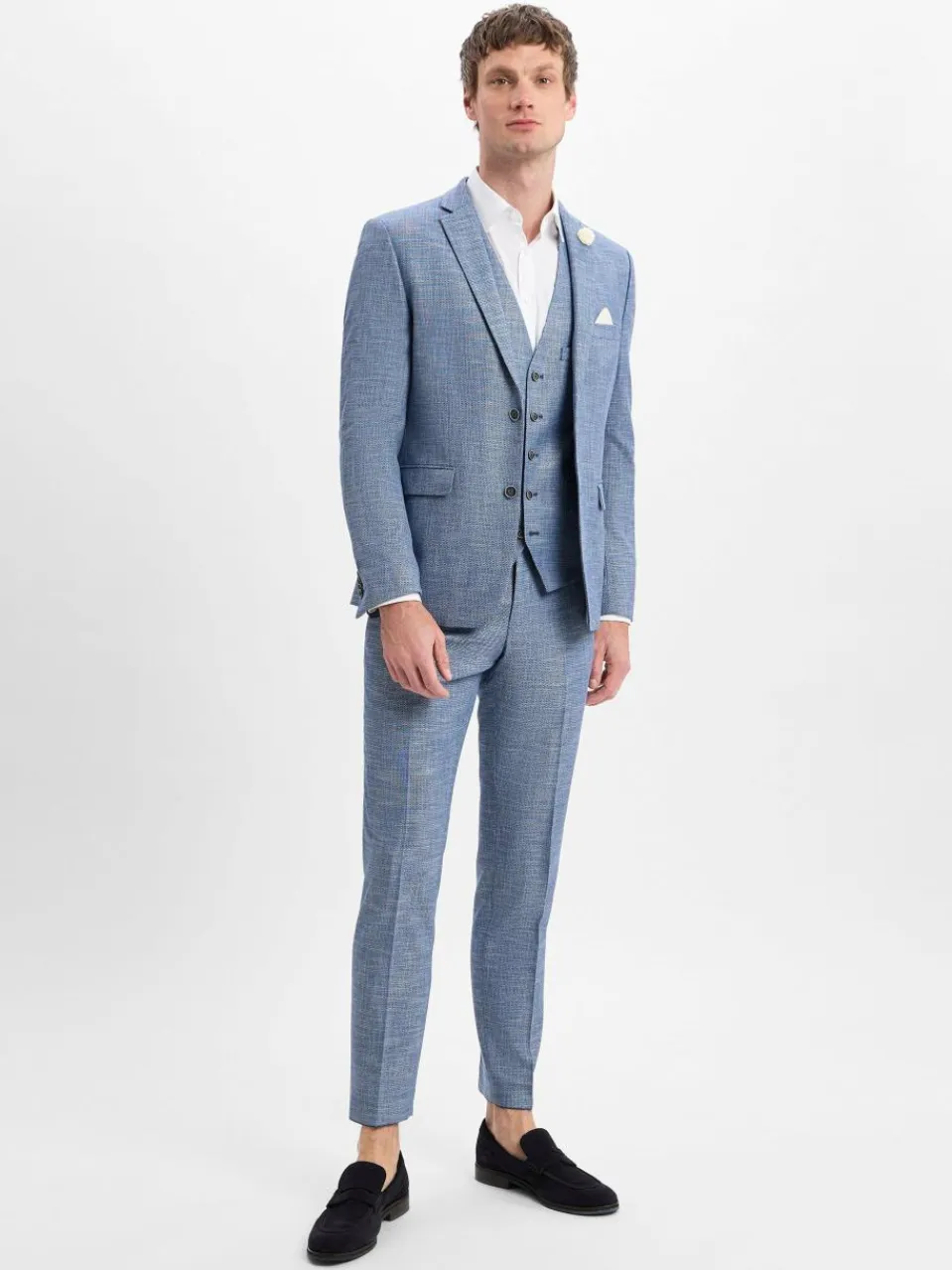 Finshley & Harding Baukasten-Anzüge<Herren Baukasten-Weste - Max indigo gemustert