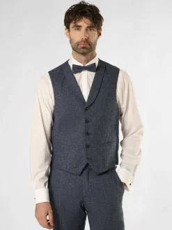 CG - CLUB of GENTS Baukasten-Anzüge|Anzüge<Herren Baukasten-Weste mit Leinen-Anteil blau meliert