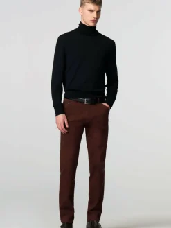 MEYER Hosen<Herren Baumwollchino - Chicago bordeaux uni