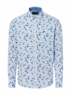 Fynch-Hatton Hemden<Herren Baumwollhemd weiß blau gemustert