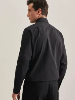 Seidensticker Hemden<Herren Business Hemd - Regular 1/1 schwarz uni