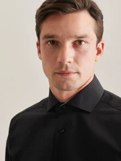 Seidensticker Hemden<Herren Business Hemd - Regular 1/1 schwarz uni