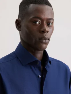 Seidensticker Hemden<Herren Business Hemd - Regular 1/1 blau strukturiert