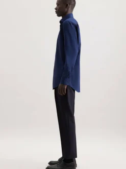 Seidensticker Hemden<Herren Business Hemd - Regular 1/1 blau strukturiert