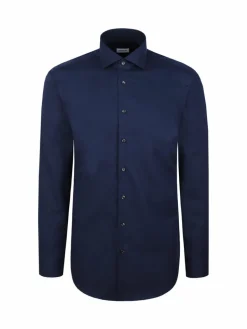 Seidensticker Hemden<Herren Business Hemd - Regular 1/1 blau strukturiert