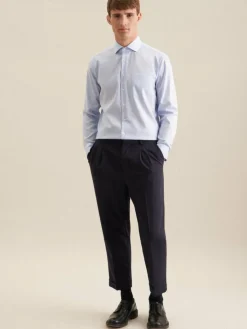 Seidensticker Hemden<Herren Business Hemd - Regular Langarm blau uni