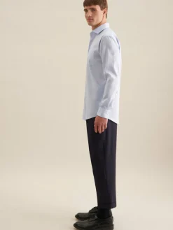 Seidensticker Hemden<Herren Business Hemd - Regular Langarm blau uni