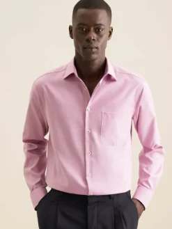 Seidensticker Hemden<Herren Business Hemd - Regular 1/1 lila strukturiert