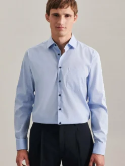 Seidensticker Hemden<Herren Business Hemd - Regular 1/1 hellblau uni