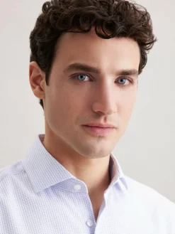 Seidensticker Hemden<Herren Business Hemd - Regular Langarm blau strukturiert