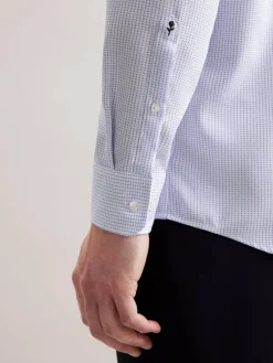 Seidensticker Hemden<Herren Business Hemd - Regular Langarm blau strukturiert