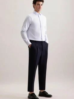 Seidensticker Hemden<Herren Business Hemd - Regular Langarm blau strukturiert