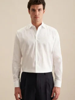 Seidensticker Hemden<Herren Business Hemd - Regular 1/1 weiß uni