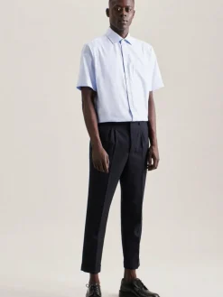 Seidensticker Hemden<Herren Business Hemd - Regular Kurzarm blau uni