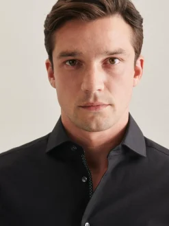 Seidensticker Hemden<Herren Business Hemd - Regular 1/1 schwarz uni