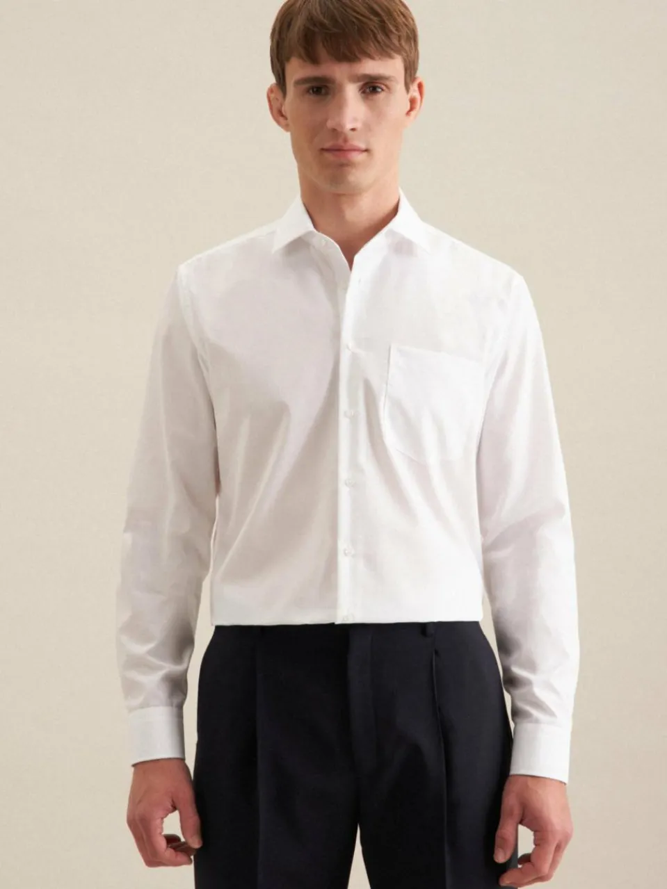 Seidensticker Hemden<Herren Business Hemd - Regular 1/1 Extra lang weiß uni