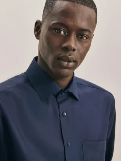 Seidensticker Hemden<Herren Business Hemd - Regular Langarm blau uni