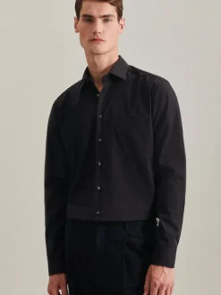 Seidensticker Hemden<Herren Business Hemd - Regular Langarm schwarz uni