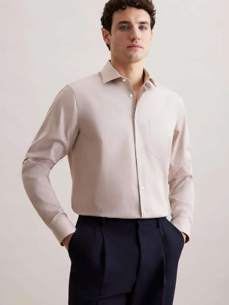 Seidensticker Hemden<Herren Business Hemd - Regular 1/1 Extra lang sand uni