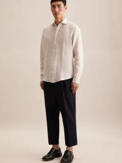 Seidensticker Hemden<Herren Business Hemd - Regular 1/1 sand gestreift
