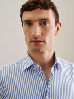 Seidensticker Hemden<Herren Business Hemd - Regular 1/1 blau gestreift