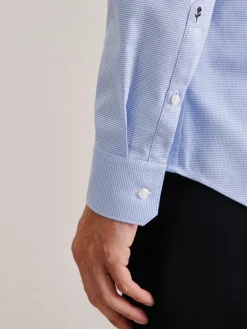 Seidensticker Hemden<Herren Business Hemd - Shaped Langarm blau strukturiert