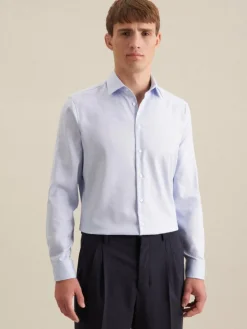 Seidensticker Hemden<Herren Business Hemd - Shaped Langarm hellblau uni
