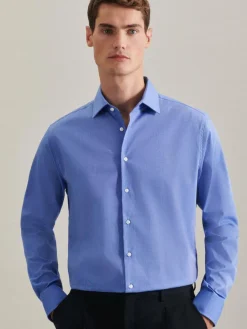 Seidensticker Hemden<Herren Business Hemd - Shaped 1/1 blau uni