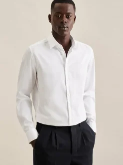 Seidensticker Hemden<Herren Business Hemd - Shaped 1/1 Extra lang weiß uni