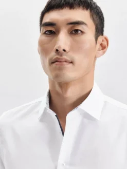 Seidensticker Hemden<Herren Business Hemd - Shaped Langarm weiß uni