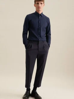 Seidensticker Hemden<Herren Business Hemd - Shaped 1/1 Extra lang blau uni