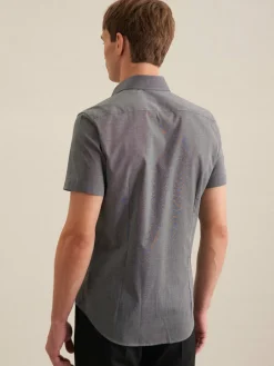 Seidensticker Hemden<Herren Business Hemd - Shaped Kurzarm grau uni