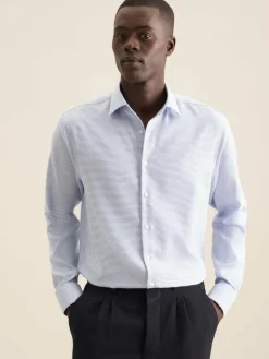 Seidensticker Hemden<Herren Business Hemd - Shaped Langarm hellblau strukturiert