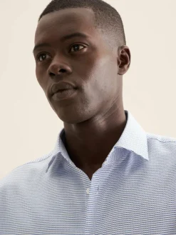 Seidensticker Hemden<Herren Business Hemd - Shaped Langarm hellblau strukturiert