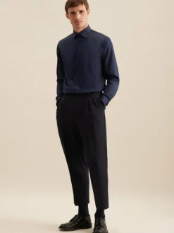 Seidensticker Hemden<Herren Business Hemd - Shaped 1/1 blau uni