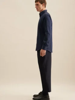 Seidensticker Hemden<Herren Business Hemd - Shaped 1/1 blau uni