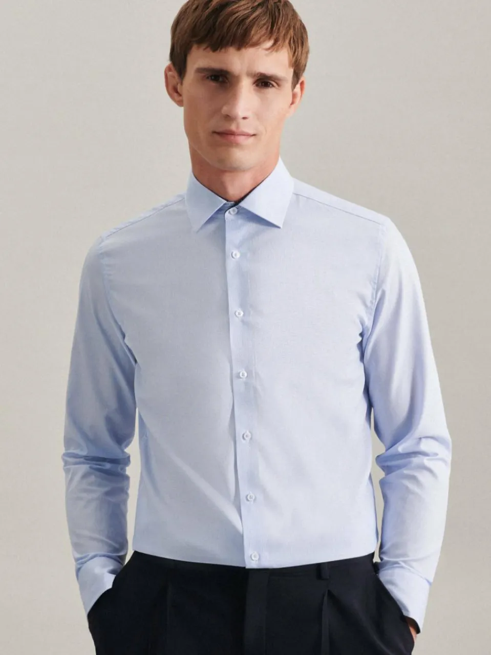 Herren Seidensticker Hemden>Herren Business Hemd - Slim Langarm