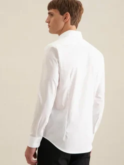 Seidensticker Hemden<Herren Business Hemd - Slim Langarm weiß uni
