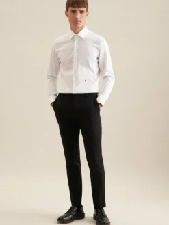 Seidensticker Hemden<Herren Business Hemd - Slim Langarm weiß uni